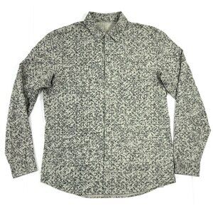Lululemon Shirt Mens Size Medium Button Front Green Particle Camo Print